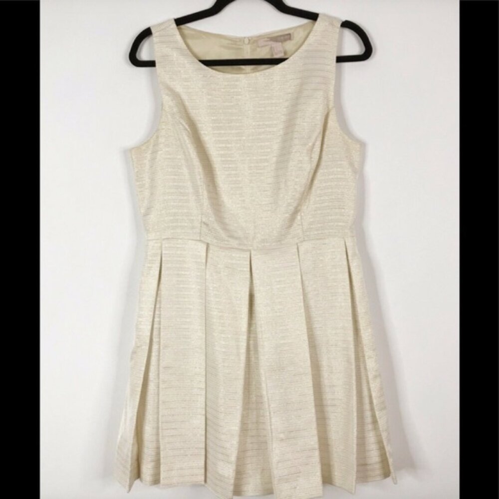 Forever 21 Metallic Pleated Fit And Flare Dress